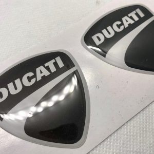 3D Ducati emblem sticker (White)