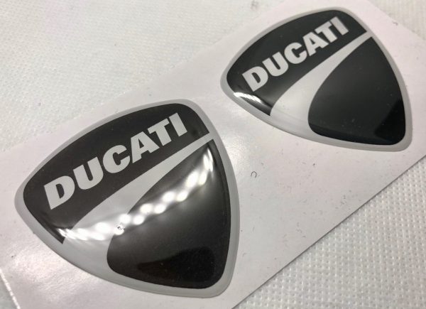 3D Ducati emblem sticker (White)