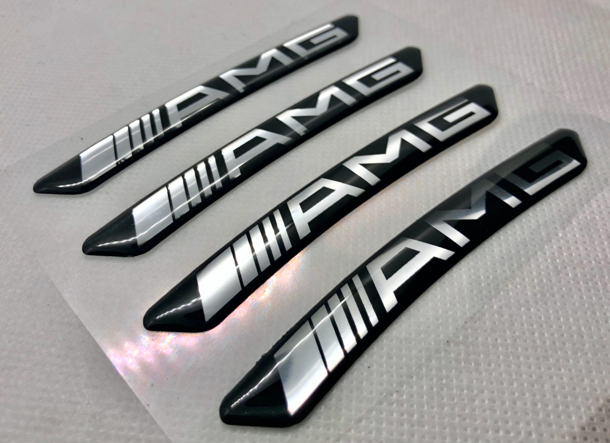 AMG 19" rims 3D sticker (Silver black)