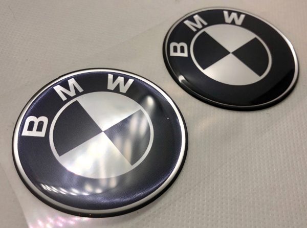 3D BMW emblem sticker (Silver black/blue)