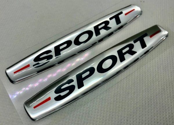 Mercedes Benz sport shield 3D sticker (Silver black)